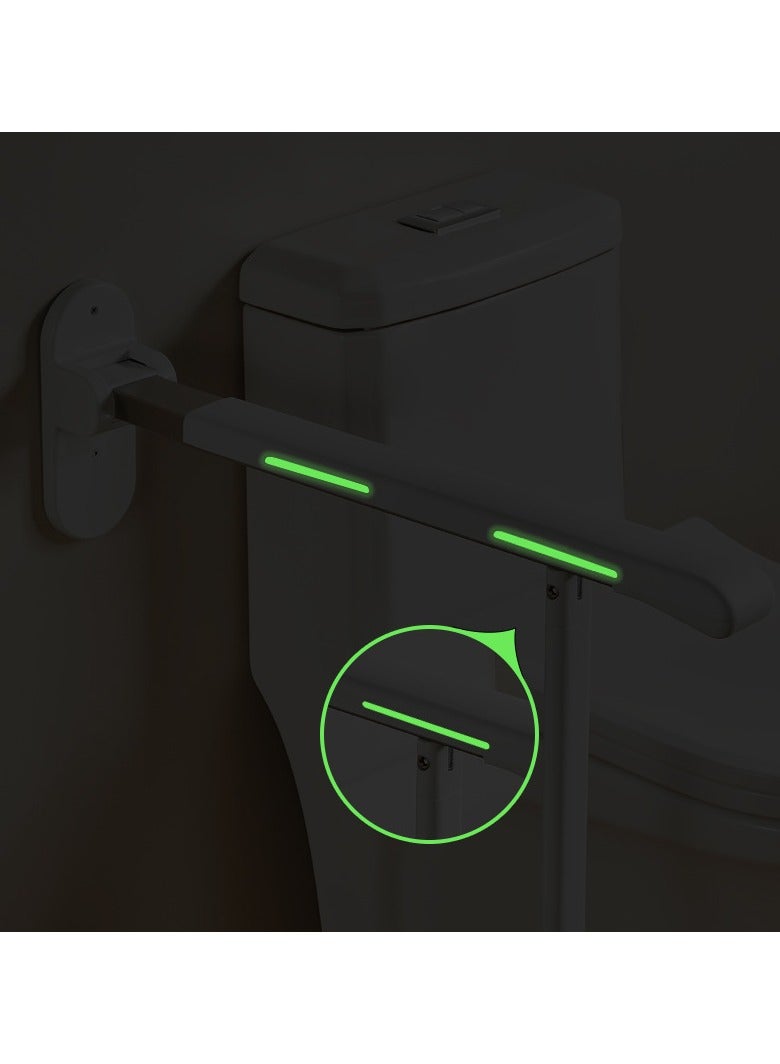 شو وو درابزين حمام مثبت على الحائط مقاوم للماء وغير قابل للانزلاق، مقبض ذراع قابل للطي، درابزين حمام مضيء، درابزين لكبار السن والحوامل - Image 3