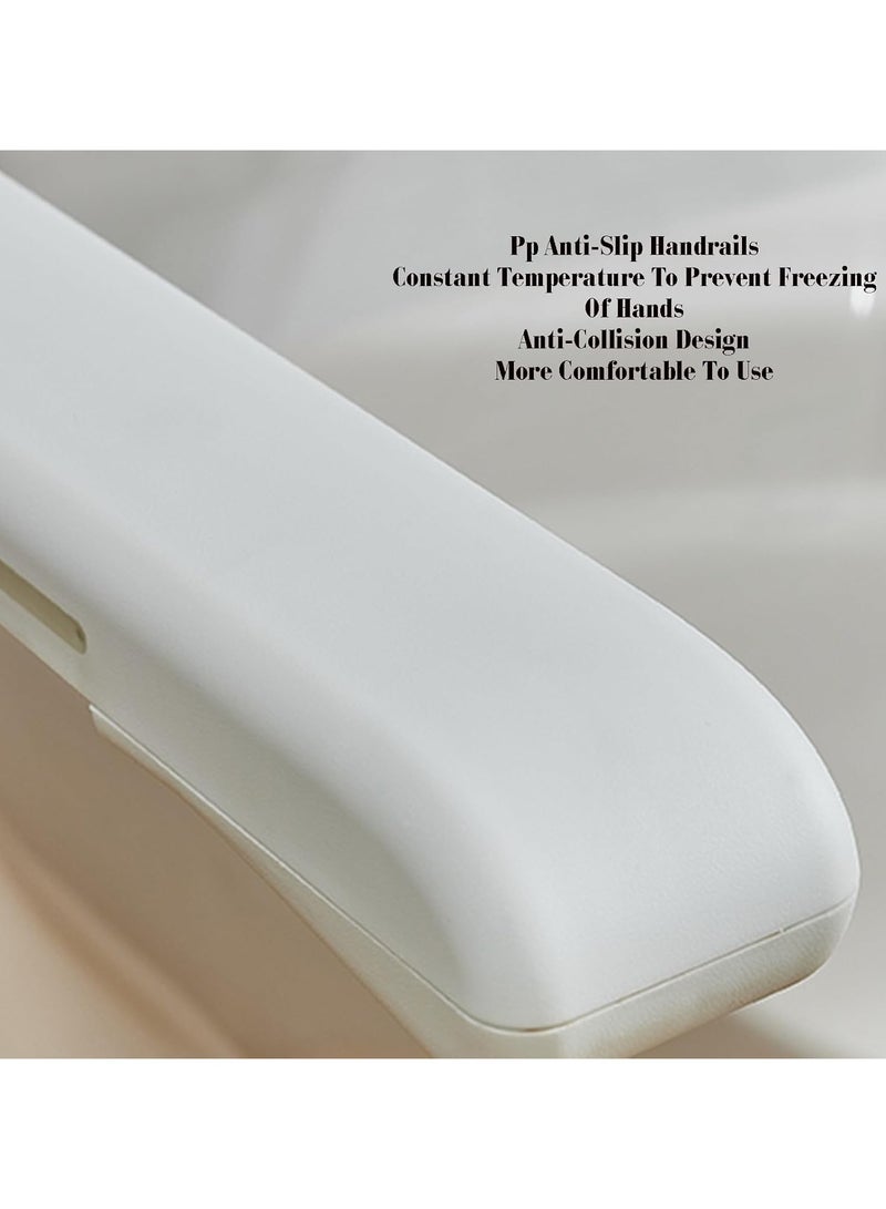 شو وو درابزين حمام مثبت على الحائط مقاوم للماء وغير قابل للانزلاق، مقبض ذراع قابل للطي، درابزين حمام مضيء، درابزين لكبار السن والحوامل - Image 5