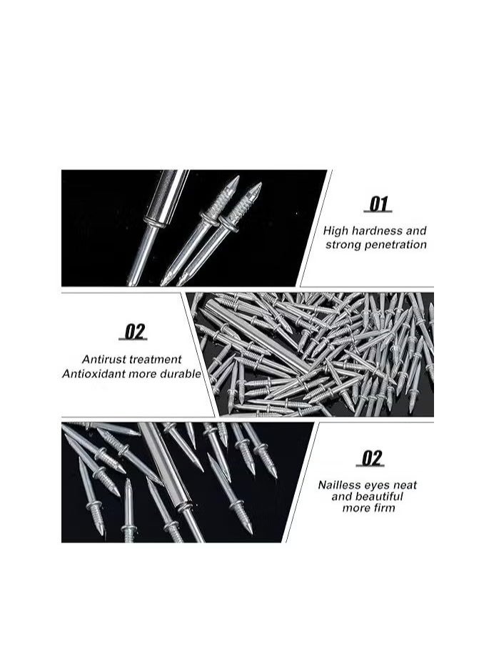 Generic Double-Head Skirting Thread Seamless Nail,Skirting Line Without Marks Nail, Double-Headed Nails, Invisible Screws & Nail-Specific Sleeve Tool, Seamless Skirting Thread Nails with Sleeve Tool (100pcs)  - Image 4