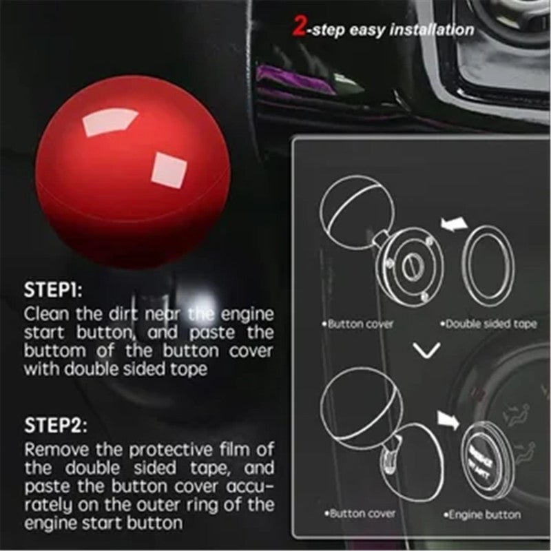 Car Push To Start Button Rocker 41mm Zinc Alloy - High-Temperature Baking Paint For Long-Lasting Finish - Push Start Button Cover For Vehicle Interior Decoration - Image 3