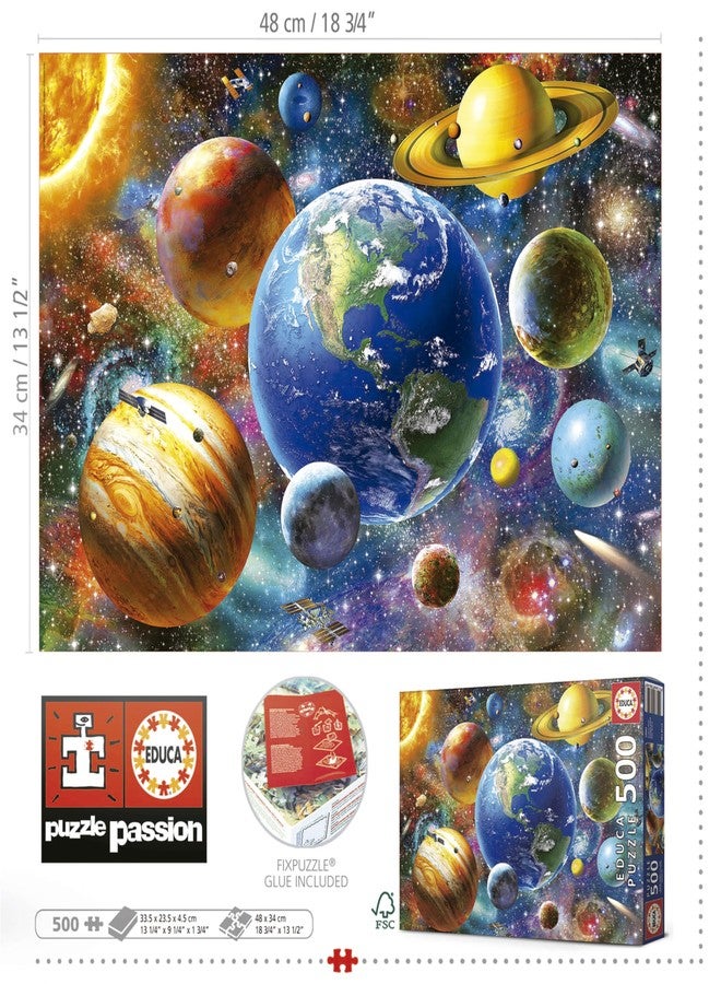 Educa 18449 Puzzles 500 pcs, Solar System, Multicoloured - Image 3