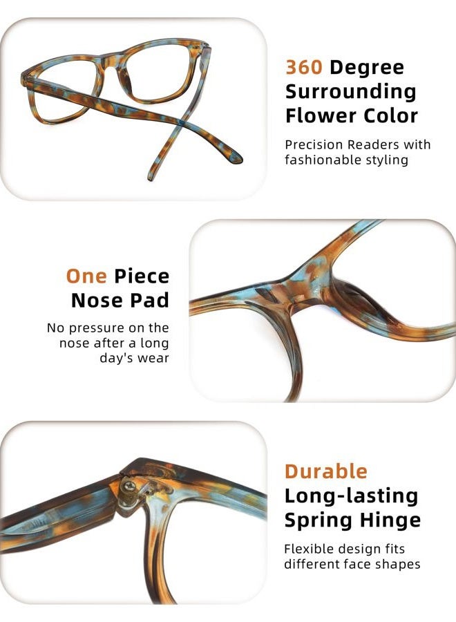 JOLISU Reading Glasses For Women - 5 Pack Stylish Readers For Womens Men Spring Hinge Eyeglasses -Blue Light Blocking Protection Frame (1.25) - Image 4