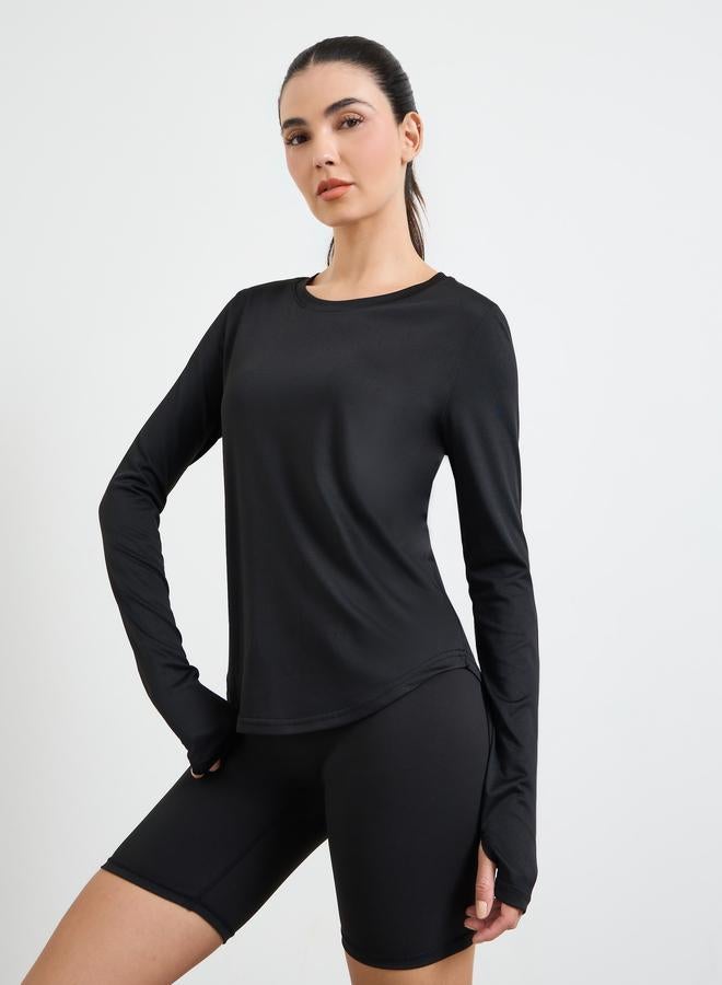 Styli Active Black Logo Racerback Effect Mesh Panel Top - Image 1