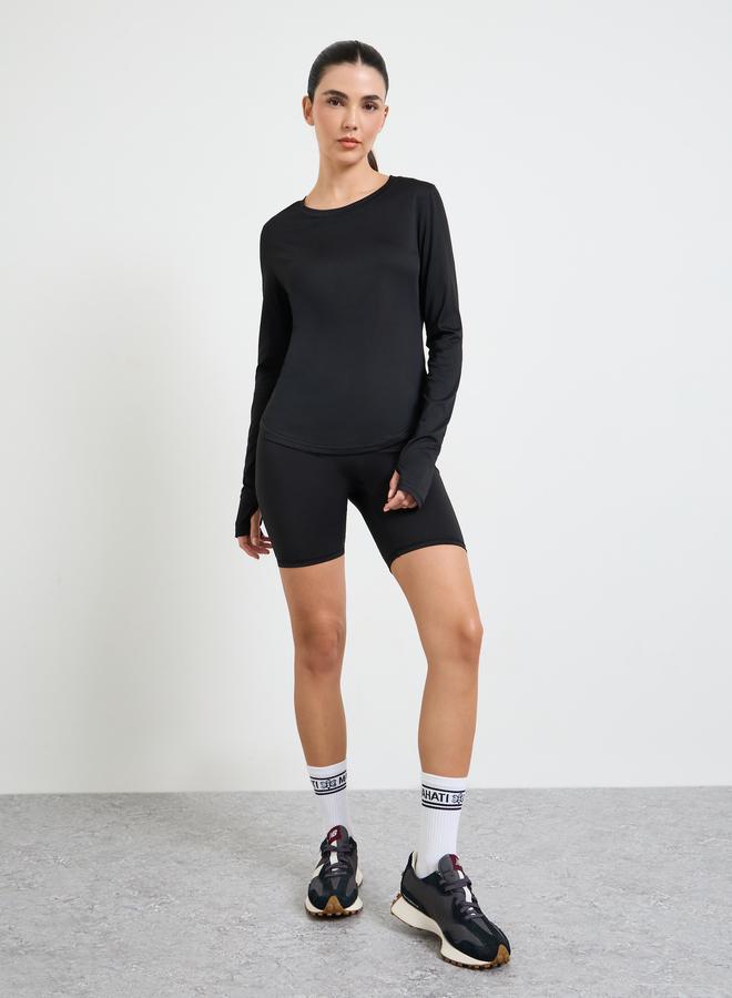 Styli Active Black Logo Racerback Effect Mesh Panel Top - Image 2