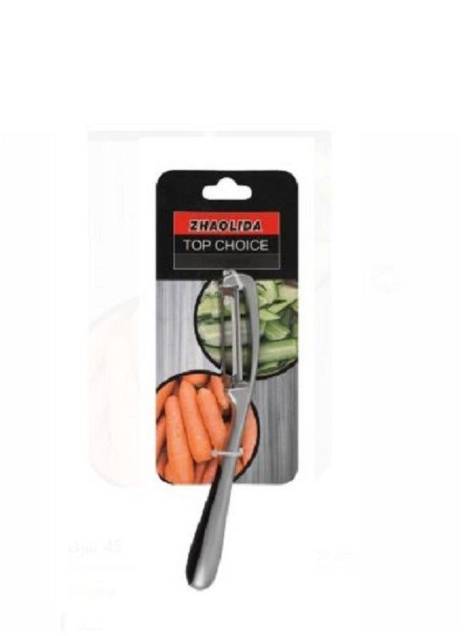 Top Choice Heavy Duty metal fruits and Vegetable style Peeler - Silver - Image 1