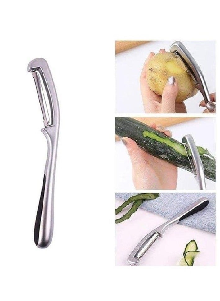 Top Choice Heavy Duty metal fruits and Vegetable style Peeler - Silver - Image 3