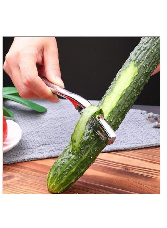 Top Choice Heavy Duty metal fruits and Vegetable style Peeler - Silver - Image 2