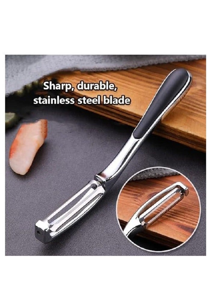 Top Choice Heavy Duty metal fruits and Vegetable style Peeler - Silver - Image 4
