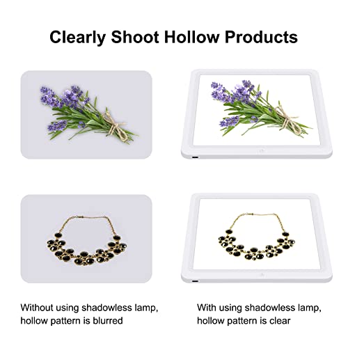 PULUZ LED Photography Shadowless Bottom Light Lamp Panel Pad for 30cm Light Box, Photography Softbox Bottom Light for Food Jewelry Cosmetic Crafts Type-C Plug - Image 4