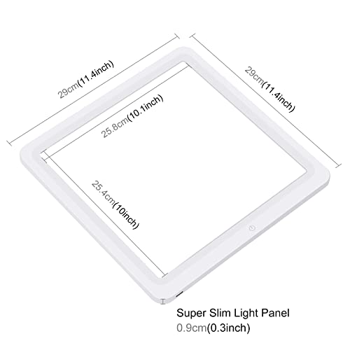 PULUZ LED Photography Shadowless Bottom Light Lamp Panel Pad for 30cm Light Box, Photography Softbox Bottom Light for Food Jewelry Cosmetic Crafts Type-C Plug - Image 3