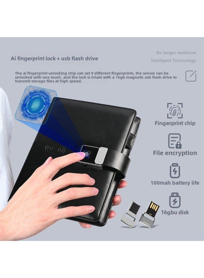 Multifunctional Video Player Notebook Fingerprint Lock Wireless Charging Notepad High-end Gifts Customizable Logo-Body Color:Gray Fingerprint Lock + 7inch Screen + 10000 Mah + 16g + Wireless Charging-Memory Capacity:8GB  - Image 3