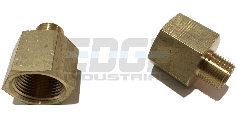 EDGE INDUSTRIAL BRASS PIPE ADAPTER 3/4" FNPT x 3/8" MNPT FUEL/AIR/WATER/OIL/GAS WOG (QTY 01) - Image 3
