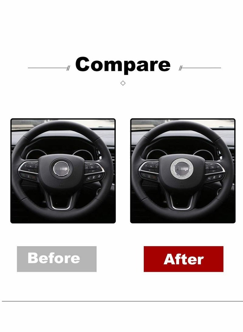 Y&D Steering Wheel Bling Crystal Shiny Diamond Accessory Interior White Sticker Compatible for Jeep  - Image 3