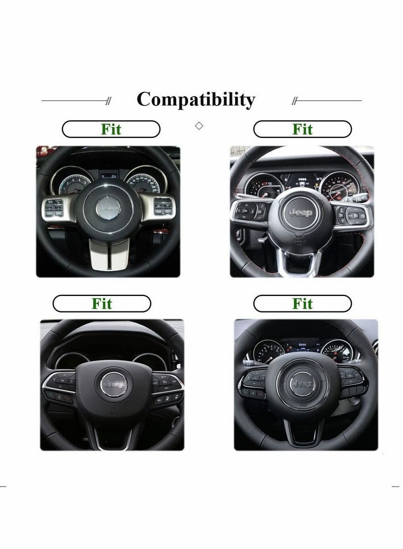 Y&D Steering Wheel Bling Crystal Shiny Diamond Accessory Interior White Sticker Compatible for Jeep  - Image 2