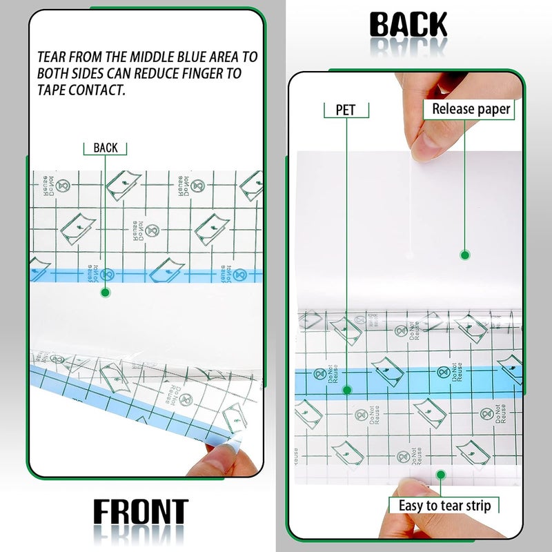 Treela 50 Pieces Waterproof Shower Patch 9 x 9 Inch Transparent Stretch Adhesive Bandage Protective Shower Bandage Cover Waterproof Transparent Film Clear Adhesive Dressing - Image 4
