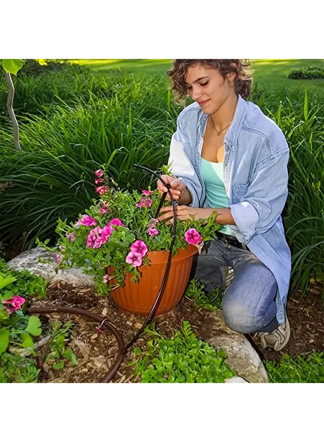 Durable Expandable Rubber Drip Hose 25 Inch For Garden Irrigation US EU Threads - Image 1