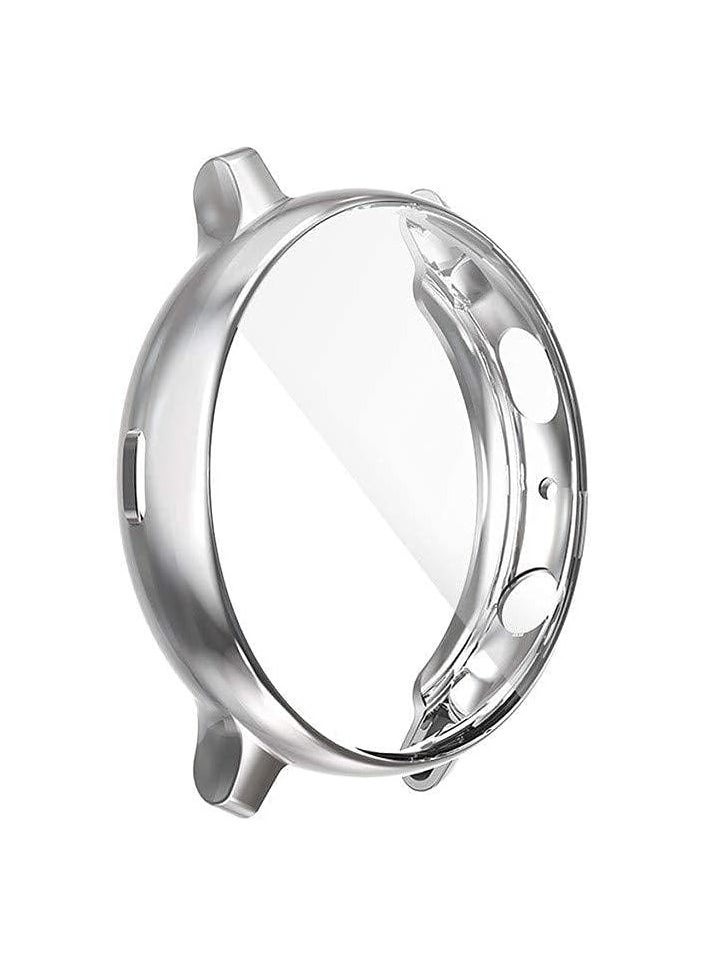 compatible with Samsung Galaxy Watch Active 2 44mm Screen Protector Case, Plated Soft TPU Case Full Coverage Screen Protective Cover Bumper Shell for Galaxy Active 2 44mm Smart Watch (Silver)