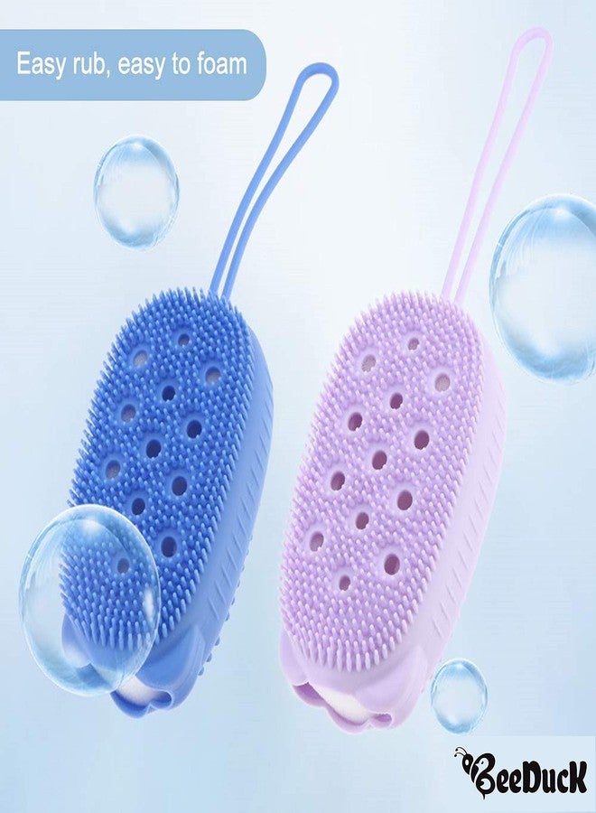 BeeDuck® Silicone Bubble Bath Quick Foaming Scrubbing Soft Rubbing Massage Body Cleaner Brush for Shower Bathroom - Image 4