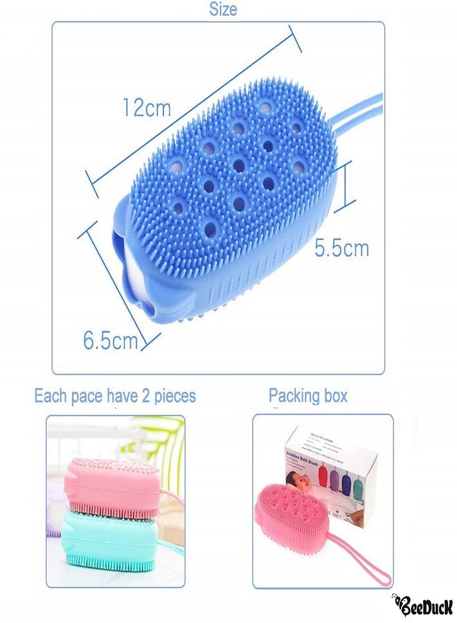BeeDuck® Silicone Bubble Bath Quick Foaming Scrubbing Soft Rubbing Massage Body Cleaner Brush for Shower Bathroom - Image 3
