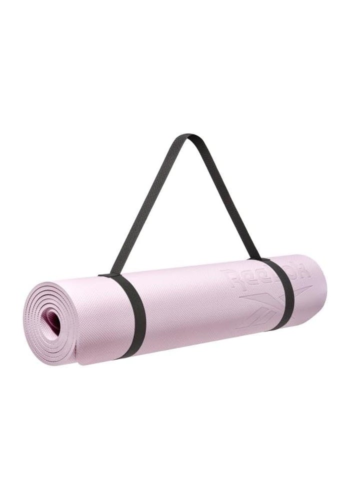 ريبوك حصيرة يوغا ريبوك بسماكة 6 مم – بنفسجي فاتح، مقاومة للانزلاق ومبطنة لراحة التمارين لليوغا والبيلاتس - Image 1
