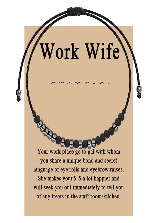 MAOFAED Work Wife Morse Code Bracelet For Her Morse Code Jewelry Work Wife Definition Work Bestie Gift (work wife code) - Image 1