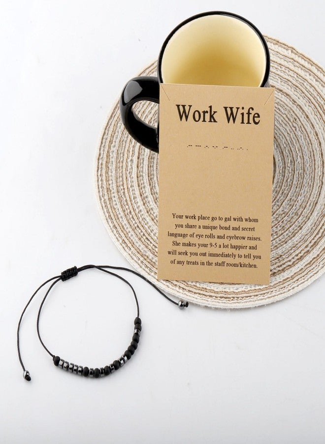 MAOFAED Work Wife Morse Code Bracelet For Her Morse Code Jewelry Work Wife Definition Work Bestie Gift (work wife code) - Image 3