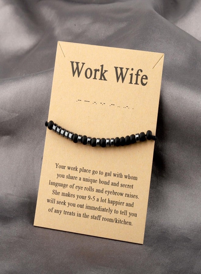 MAOFAED Work Wife Morse Code Bracelet For Her Morse Code Jewelry Work Wife Definition Work Bestie Gift (work wife code) - Image 2