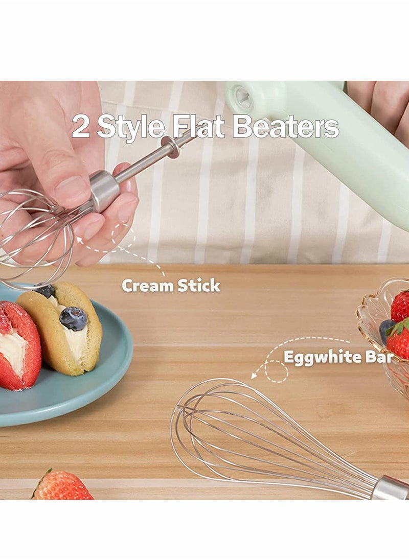 Excefore - Electric Mixer,Compact Cordless Electric Egg Beater USB Rechargable Egg Beater with 2 Detachable Stir Whisks 4 Speed Modes - Image 1