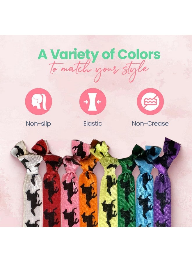 إنفينيتي كوليكشن إكسسوارات شعر الحصان متعدد الألوان ربطات شعر الحصان ربطات شعر راعية البقر مجموعة شعر مطاطي بدون تجعد هدية للفروسية - Image 3