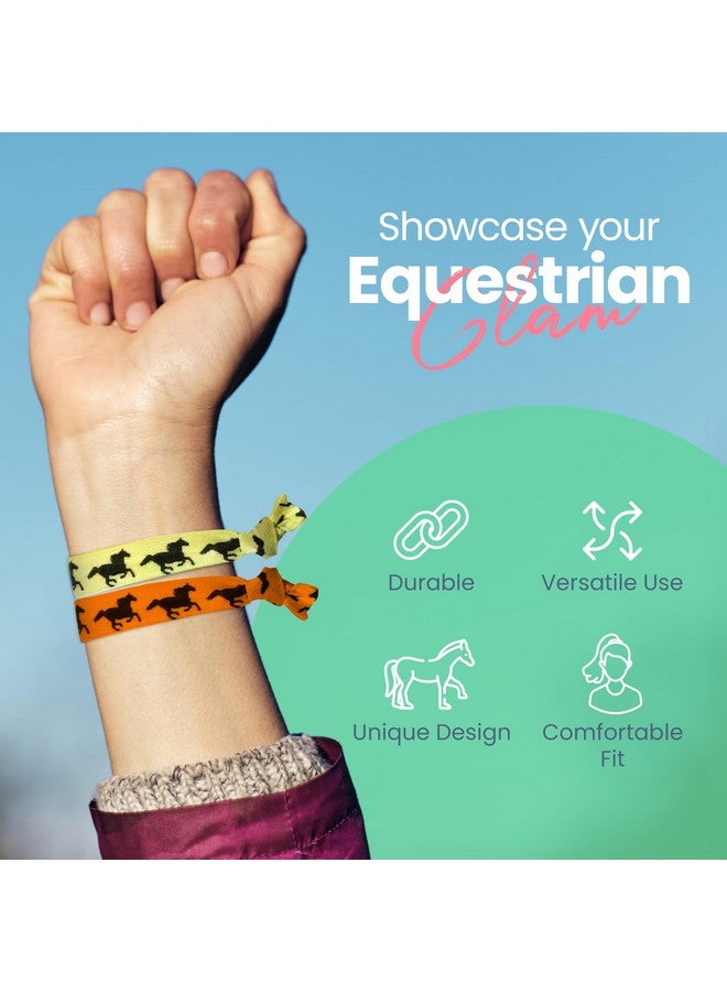 إنفينيتي كوليكشن إكسسوارات شعر الحصان متعدد الألوان ربطات شعر الحصان ربطات شعر راعية البقر مجموعة شعر مطاطي بدون تجعد هدية للفروسية - Image 4