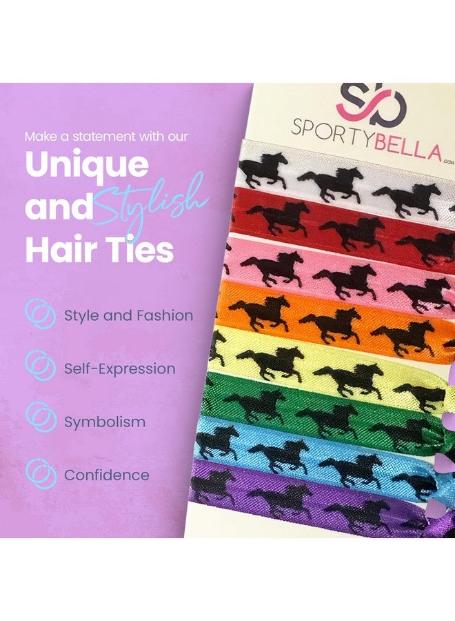 إنفينيتي كوليكشن إكسسوارات شعر الحصان متعدد الألوان ربطات شعر الحصان ربطات شعر راعية البقر مجموعة شعر مطاطي بدون تجعد هدية للفروسية - Image 5