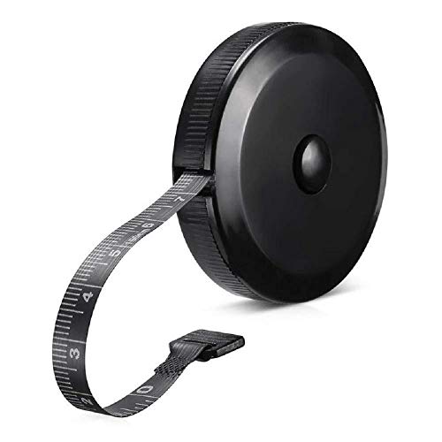 GDMINLO Soft Tape Measure Retractable Measuring for Body Fabric Sewing Tailor Cloth Knitting Craft Weight Loss Measurements Retractable Black Double Scales Rulers 1 Pack - Image 1