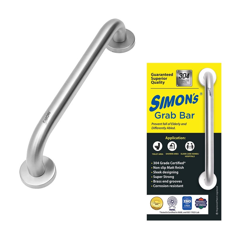 Simon's 100% Stainless Steel 304 Heavy Duty Grab bar for Bathroom handrailing and Safety Handle for Elderly- 8 inch - Image 4