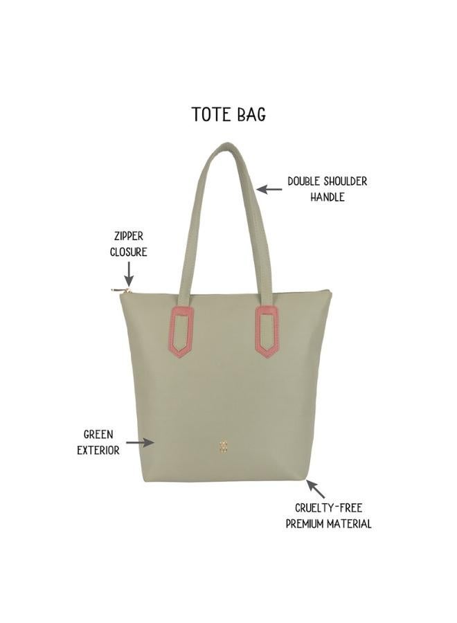 Baggit Women Green Tote Handbag Large Size | Ladies Stylish Casual Purse Bag - Image 2
