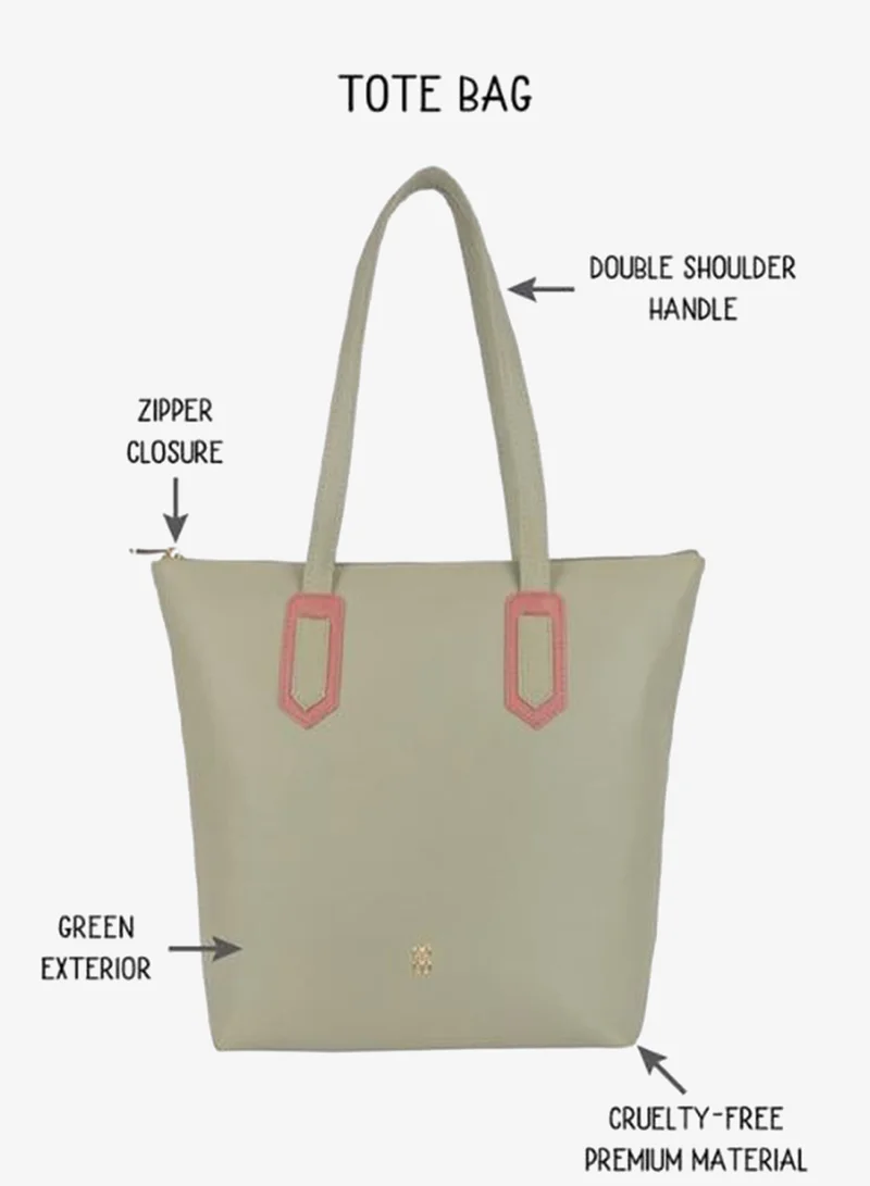 باجيت حقيبة يد نسائية خضراء كبيرة الحجم | حقيبة يد أنيقة وعملية للسيدات