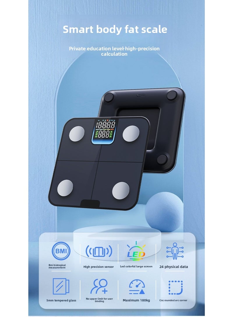 【Smart Body Fat Scale】HD Color Screen Fat Measurer Home Weight Scale Accurate Professional Body Scale 24 Data Heart Rate Detection BM1 - Image 2