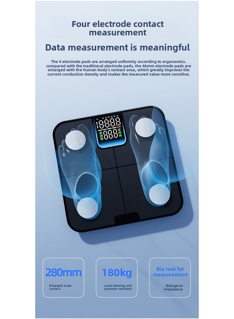 【Smart Body Fat Scale】HD Color Screen Fat Measurer Home Weight Scale Accurate Professional Body Scale 24 Data Heart Rate Detection BM1 - Image 4