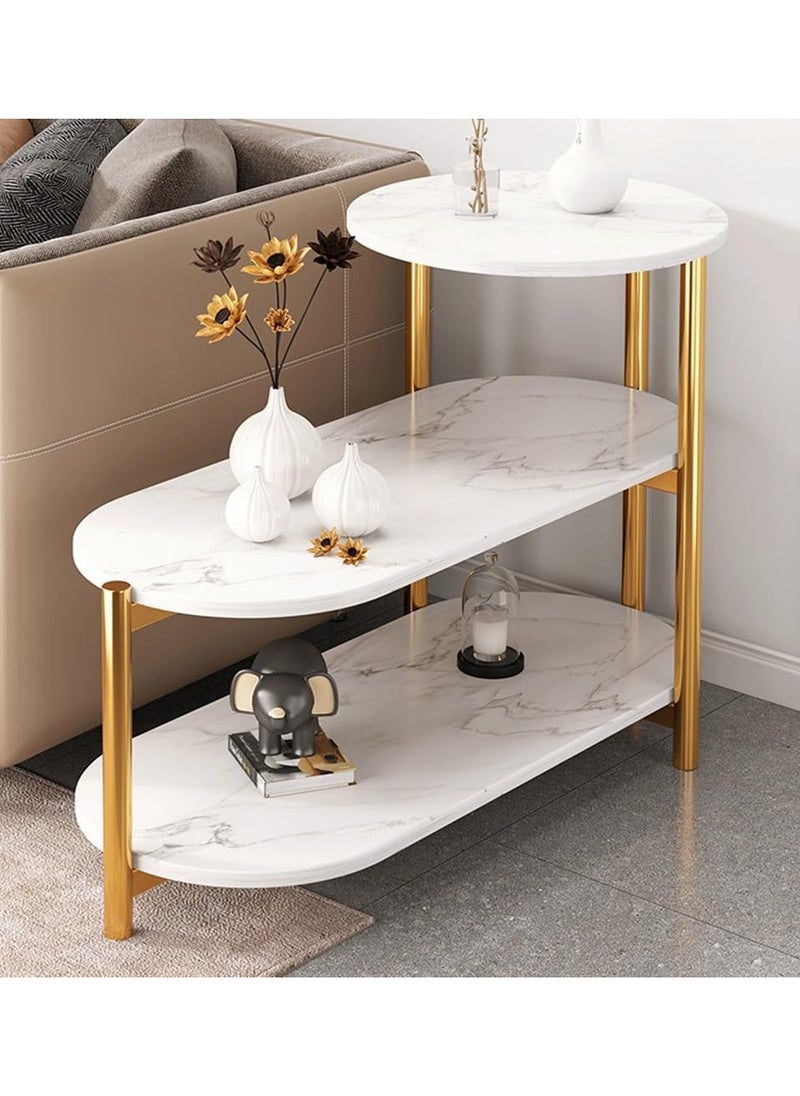 DubaiGallery - Sofa Side Cabinet  Household Small Coffee Table Metal Legs Bedside Side Table Multi-Layer Shelf - Image 1