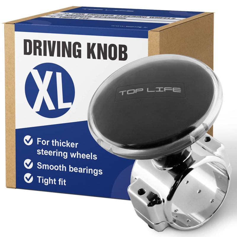 TopLife Top Life Steering Wheel Knob for Truck - XL Size for Thick Steering Wheels - Spinner for Heavy Duty, Vans, Pickup Trucks, Semi, Sport, Tuning - Facilitates Maneuvers - Image 1