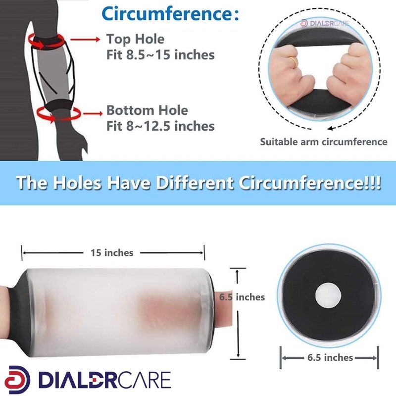 DIALDRCARE أغطية جبائر مقاومة للماء للاستحمام - واقي كوع للحفاظ على جفاف الجروح، الضمادات، والتضميد (واقي جبيرة الكوع) - Image 2