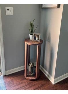 Umark umark Round Side End Table Frame Sofa Corner Table for Living Room Coffee Table Sofa Table End Table Bedroom Simple Brown  - Image 4
