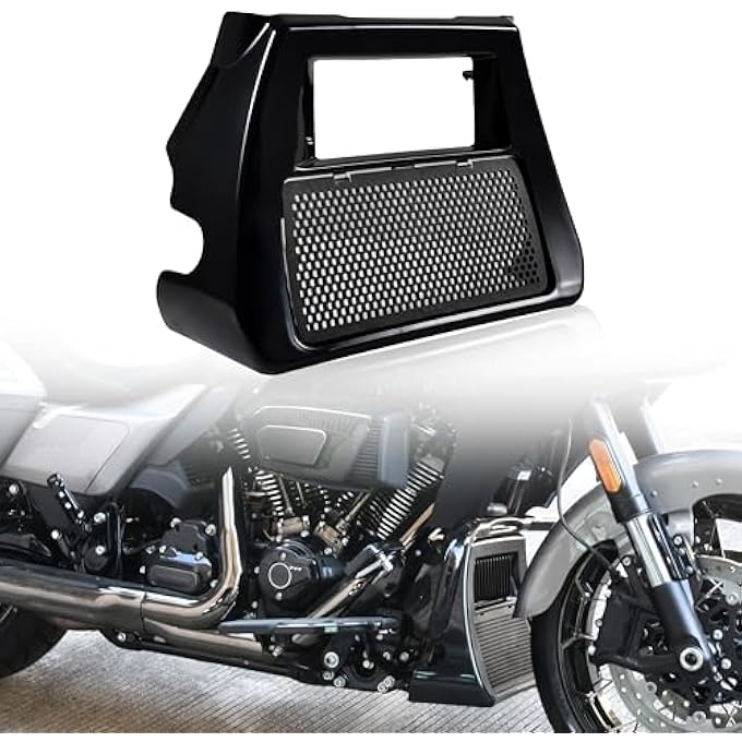 VEISUTOR Front Chin Spoilers Radiator Cover for CVO Road Glide, Black ABS Fairing Front Spoilers Radiator Chin Cover for Harley CVO Road Glide CVO Street Glide 2023-2024 - Image 1