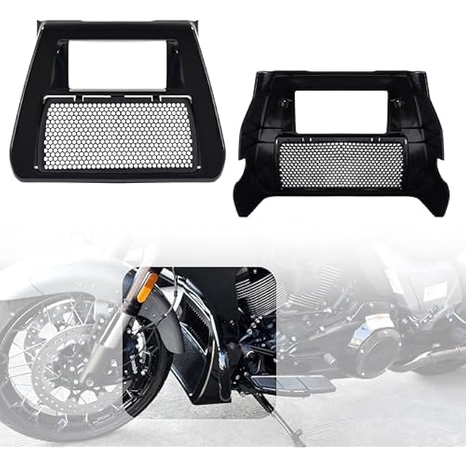VEISUTOR Front Chin Spoilers Radiator Cover for CVO Road Glide, Black ABS Fairing Front Spoilers Radiator Chin Cover for Harley CVO Road Glide CVO Street Glide 2023-2024 - Image 2
