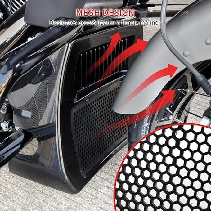 VEISUTOR Front Chin Spoilers Radiator Cover for CVO Road Glide, Black ABS Fairing Front Spoilers Radiator Chin Cover for Harley CVO Road Glide CVO Street Glide 2023-2024 - Image 5