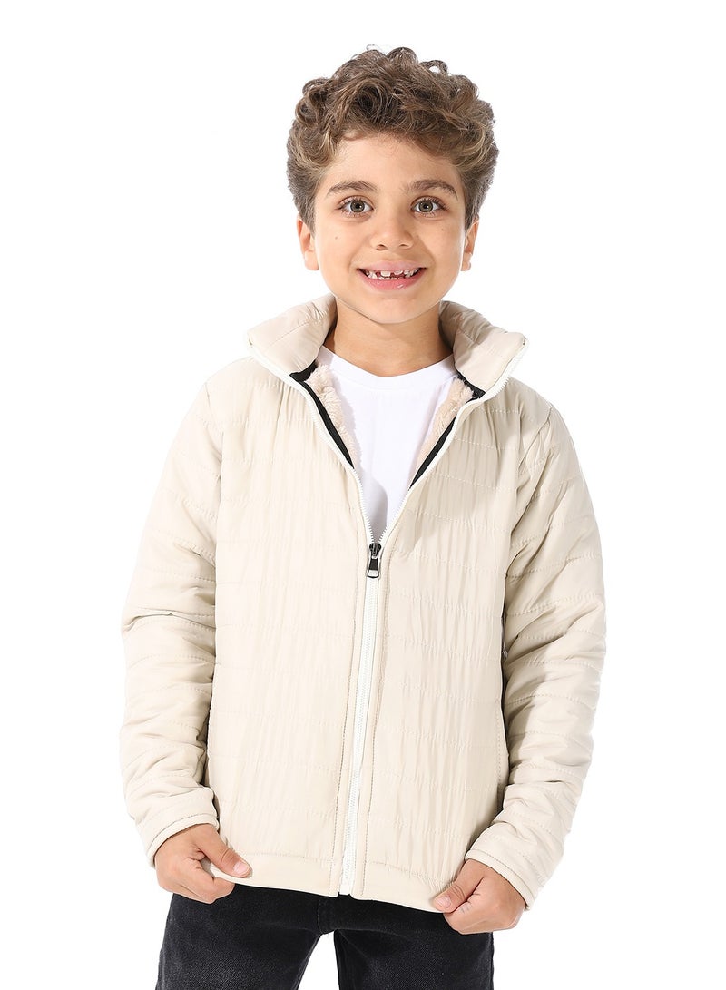 Andora Boy's Waterproof Padded Jacket With Fur - Image 1
