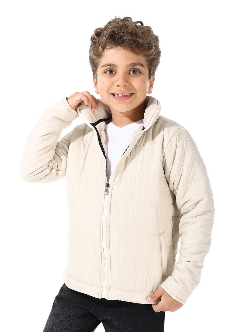 Andora Boy's Waterproof Padded Jacket With Fur - Image 2