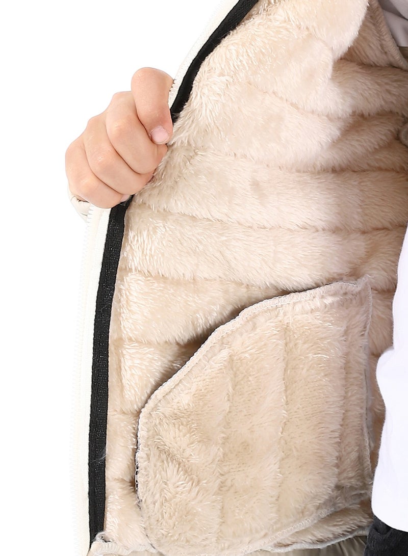 Andora Boy's Waterproof Padded Jacket With Fur - Image 4