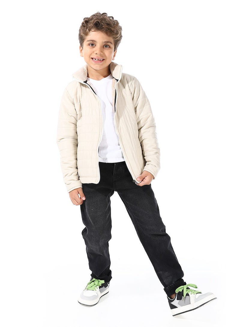 Andora Boy's Waterproof Padded Jacket With Fur - Image 5