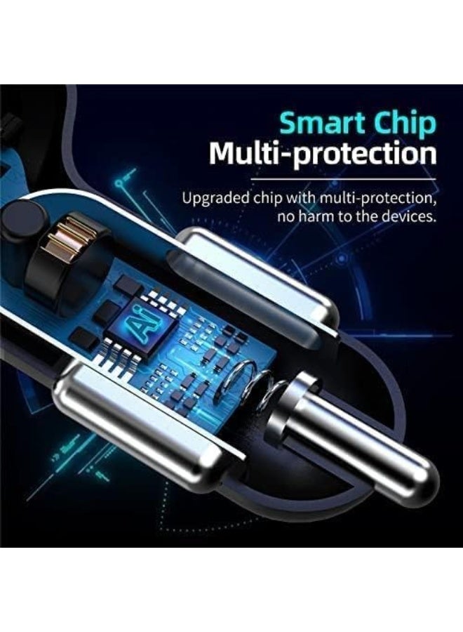 4 Port USB Car Charger Adapter With LED Light Quick Charge With Type C/PD 20W/QC 3.0 Fast Charging Car Lighter Adapter For IPhone 14 13 12 S22 S21 S20 IPad Pro& More - Image 4