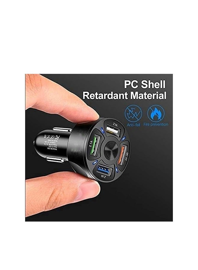 4 Port USB Car Charger Adapter With LED Light Quick Charge With Type C/PD 20W/QC 3.0 Fast Charging Car Lighter Adapter For IPhone 14 13 12 S22 S21 S20 IPad Pro& More - Image 5